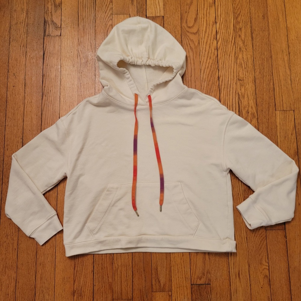 Madewell Rainbow Drawstring Hoodie Sweatshirt M Athleisure Lounge Cozy‎ Layering
